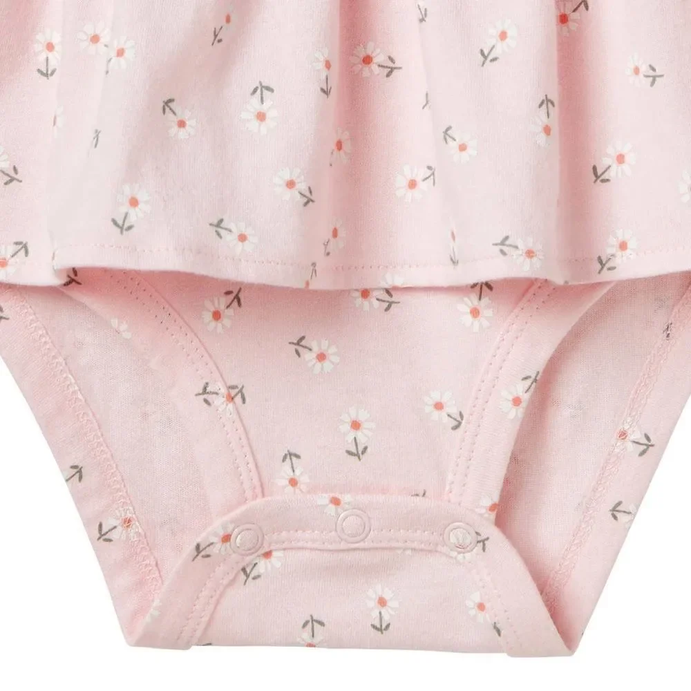 NEW! CARTER’S Girls 4 Pc Happy Peplum Bodysuit Pant Set- Pink, Grey & Blue Denim